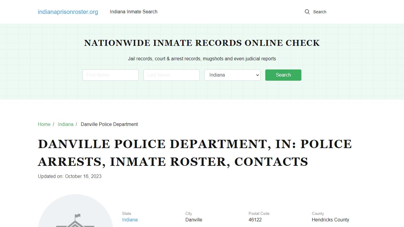 Danville Police Department, IN: Arrests, Inmate Roster, Contacts