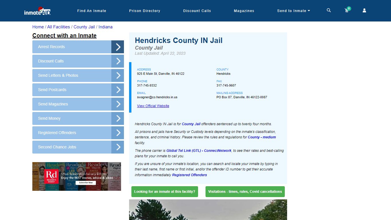 Hendricks County IN Jail - Inmate Locator - Danville, IN